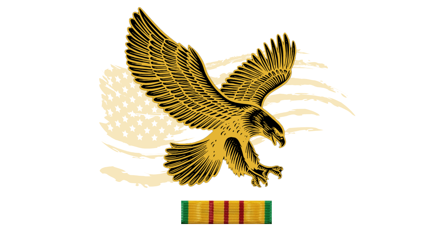 Vietnam Service Ribbon Eagle Emblem
